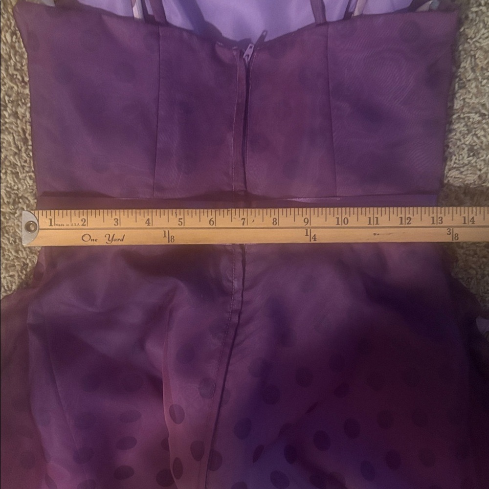 Purple ombré polka dot dress with detachable straps - Picture 8 of 11